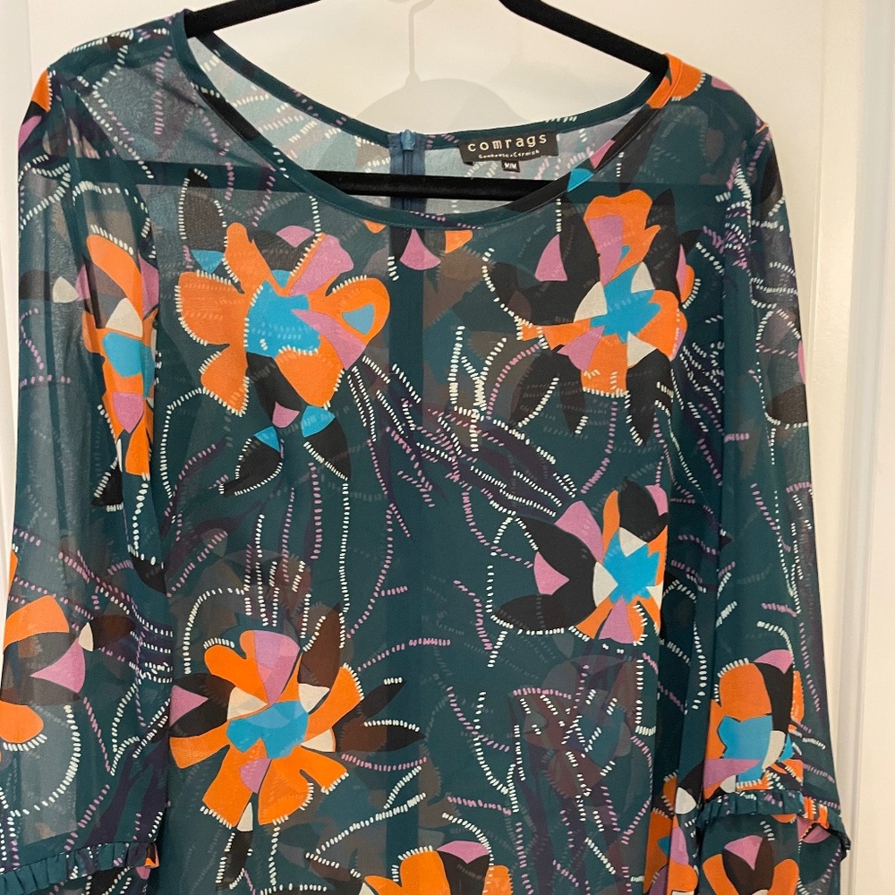 Comrags sheer top, floral pattern